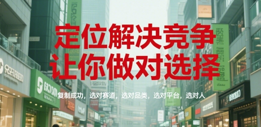 定位解决竞争，让你做对选择，复制成功，选对赛道，选对品类，选对平台，选对人资源站资源站