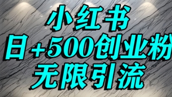 小红书无限引流创业粉，单人操作日引500+精准创业粉资源站资源站