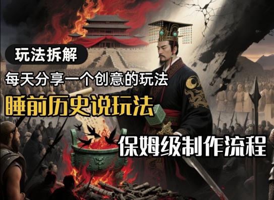 玩法拆解睡前历史说玩法，保姆级制作流程资源站资源站