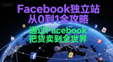 Facebook独立站从0到1全攻略，通过FacebboK把货卖到全世界资源站资源站