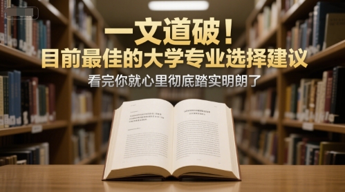 付费文章：一文道破！目前最佳的大学专业选择建议，看完你就心里彻底踏实明朗了资源站资源站